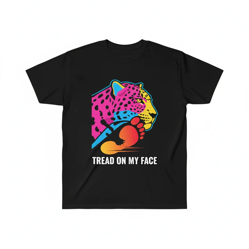 Premium Leopard Face Tread Graphic Tee – Ultimate Comfort & Durability