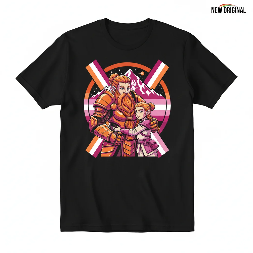 Fantasy LGBTQ+ Dwarf & Halfling Graphic T-Shirt