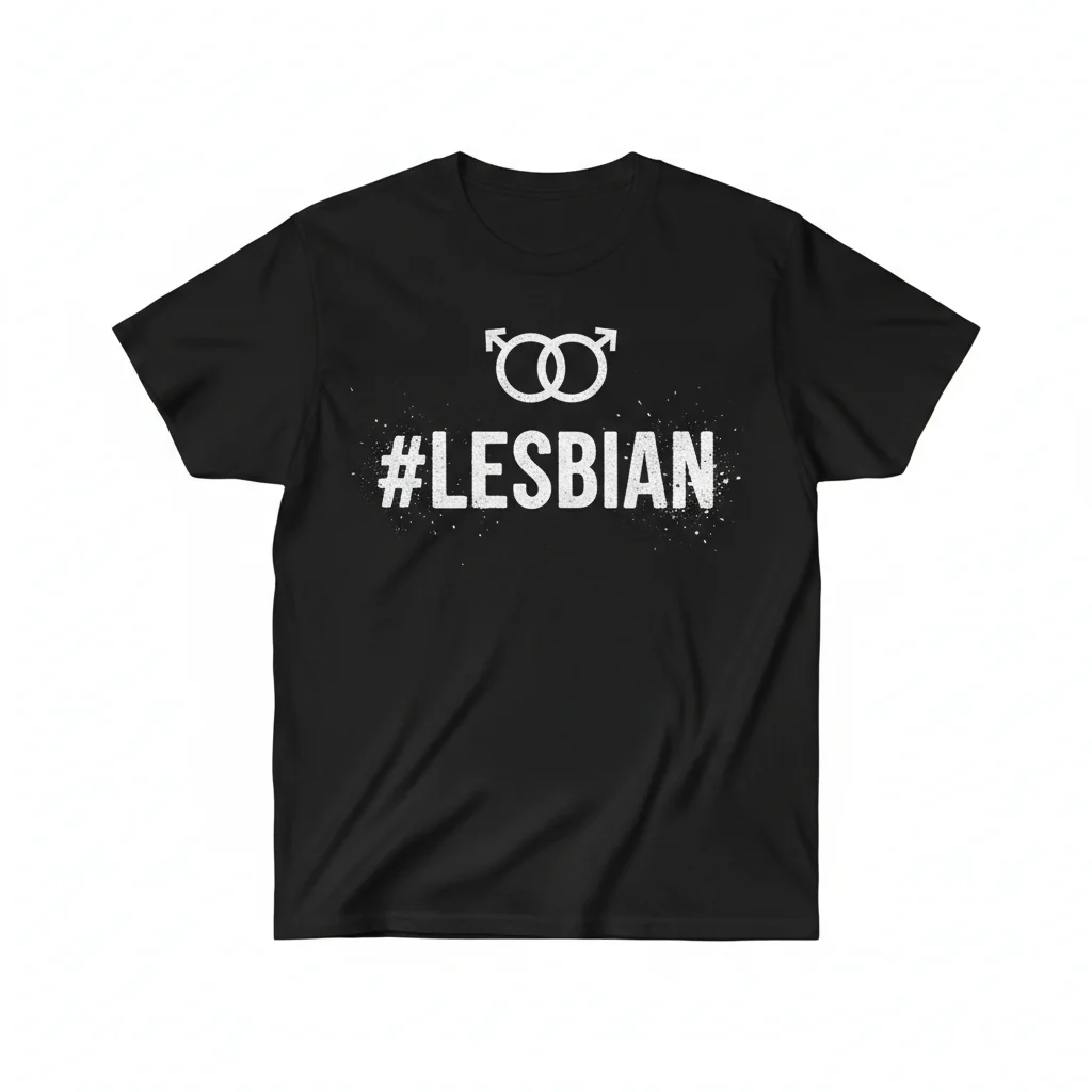 Lesbian Hashtag: Essential Black & White Tee