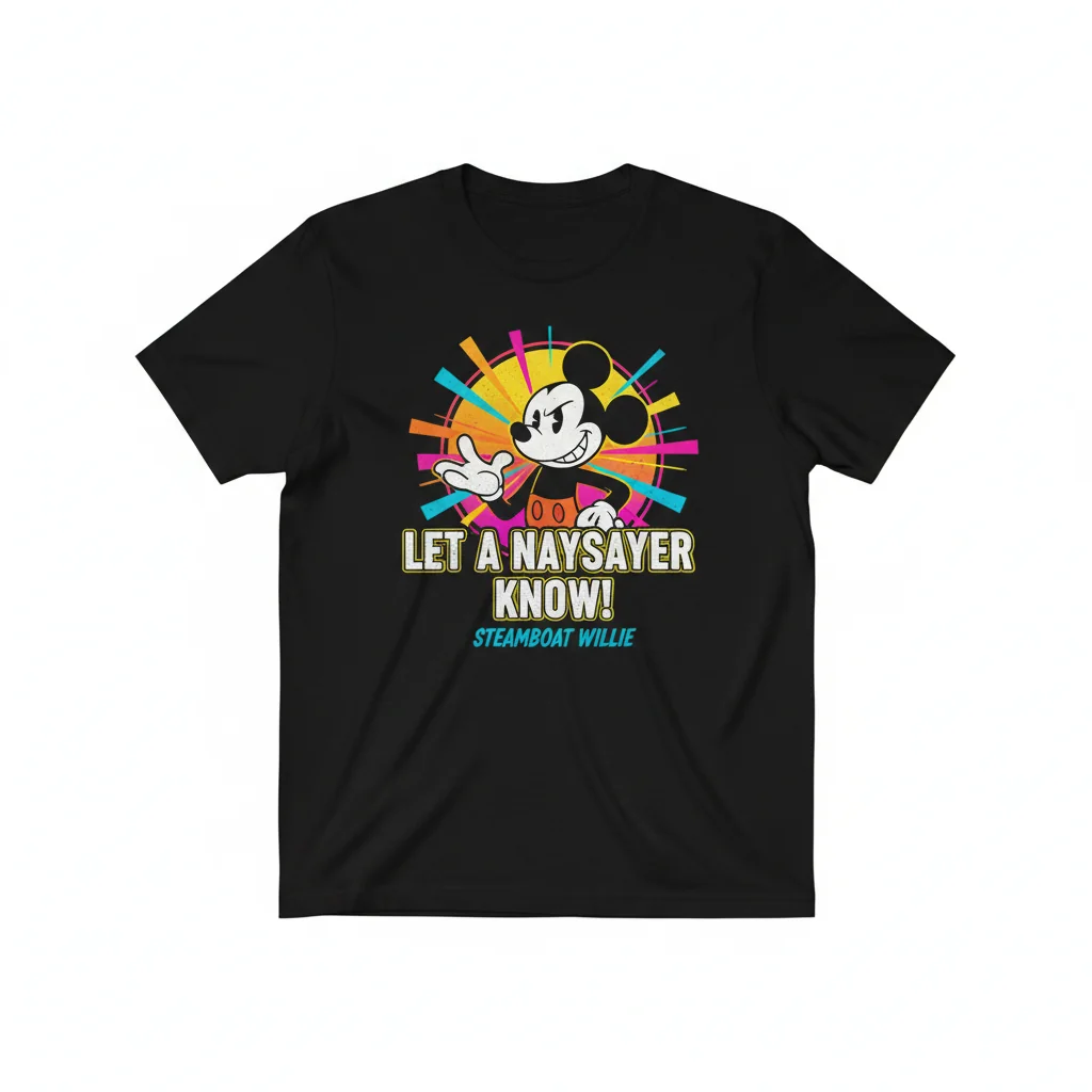 Steamboat Willie Naysayer Essential T-Shirt - Premium Cotton Graphic Tee