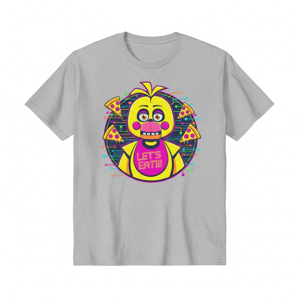 Chica's 'LET'S EAT' Adventure: A FNAF Art Tee