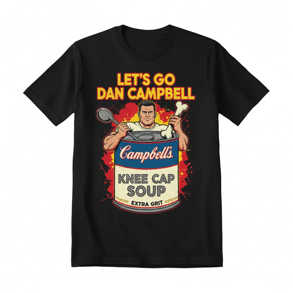 Detroit Football Dan Campbell Knee Cap Soup Fan T-Shirt