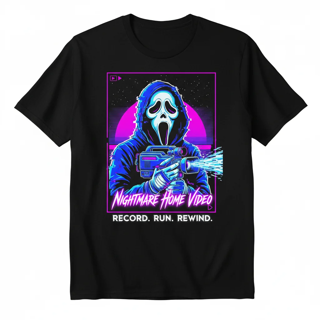 Ghostface Home Video Halloween Tee: Slasher Film Dreams Come True