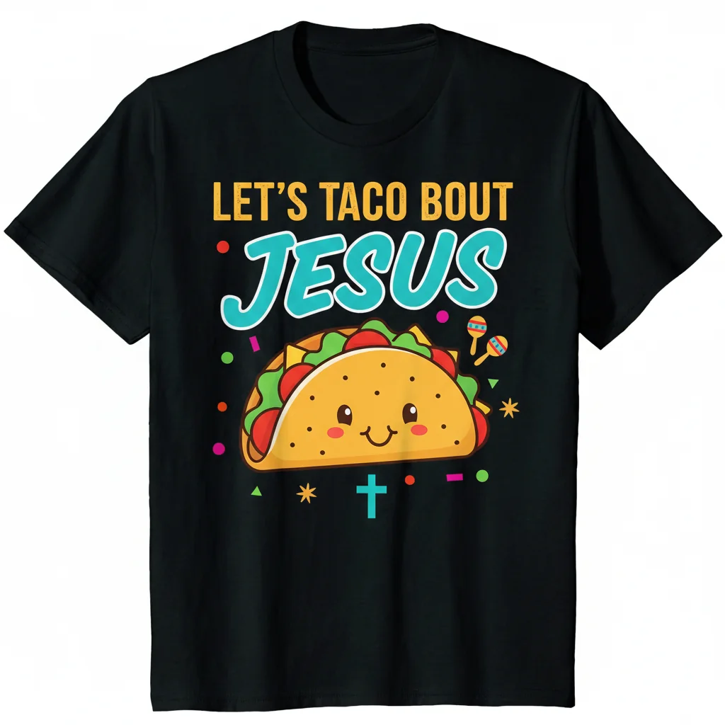 Let's Taco 'Bout Jesus | Durable Christian Cinco de Mayo Tee