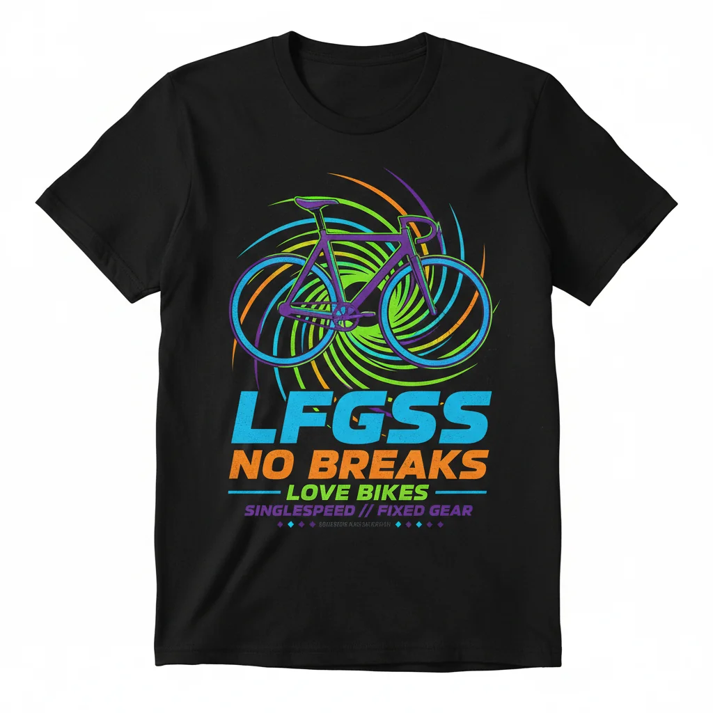 LFGSS No Breaks Love Bikes Singlespeed Fixed Gear T-Shirt – Essential Style