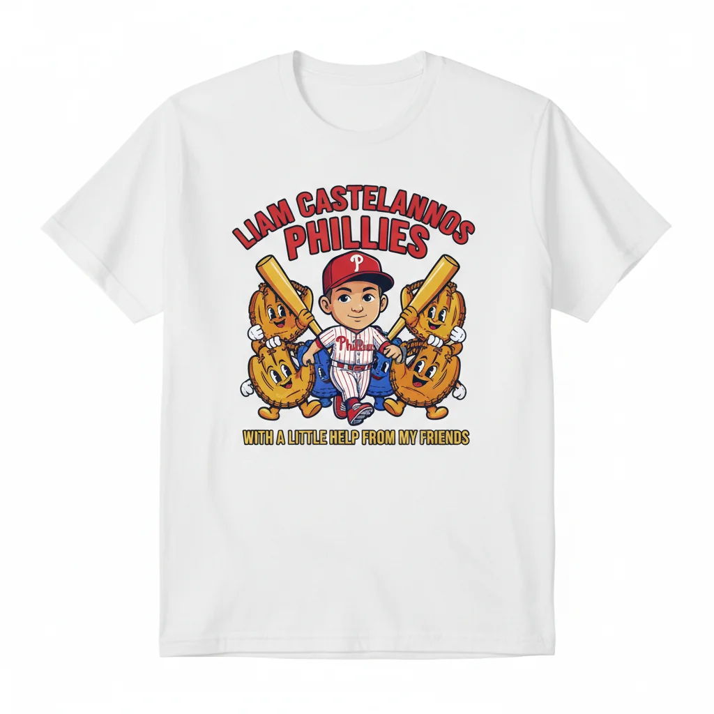 Philadelphia Phillies Liam Castellanos 'A Little Help From My Friends' T-Shirt