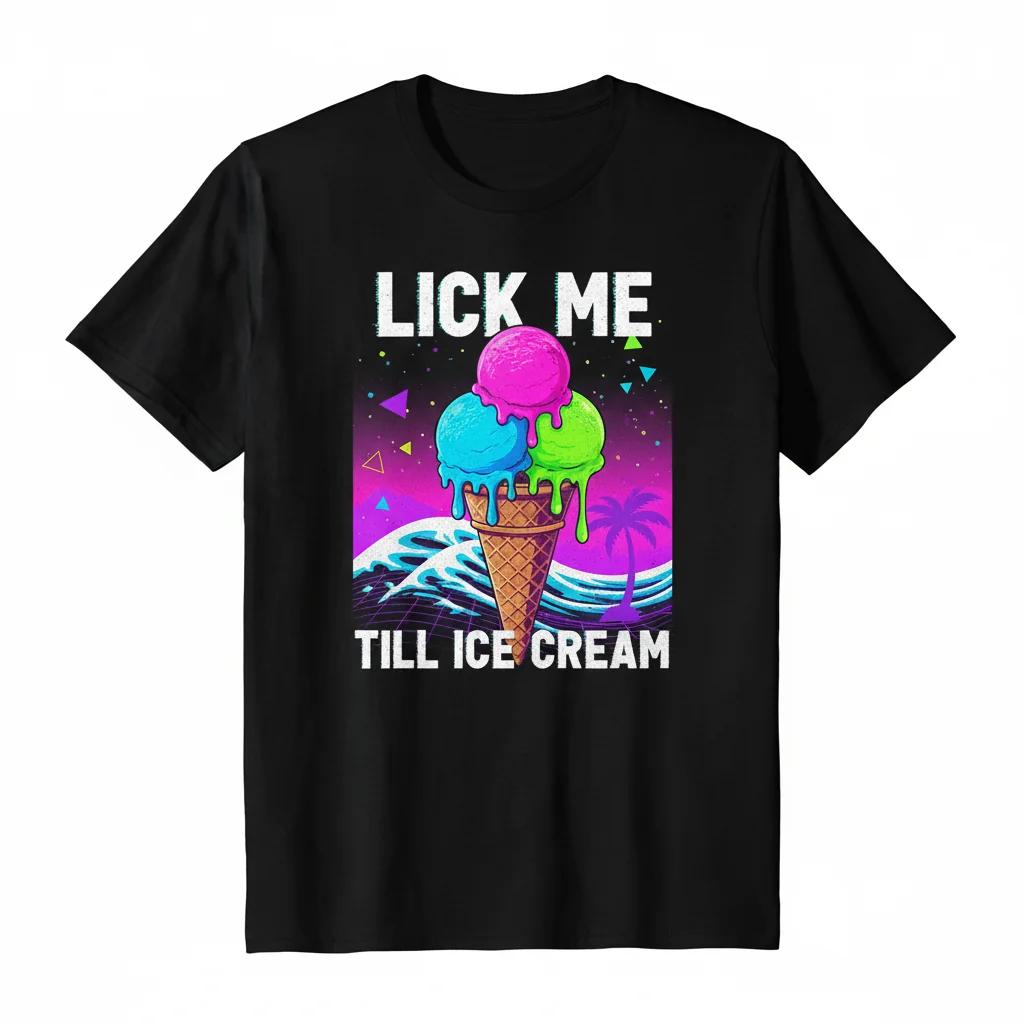 Embrace Sweet Style: The 'Lick Me Till Ice Cream' Artistic Tee