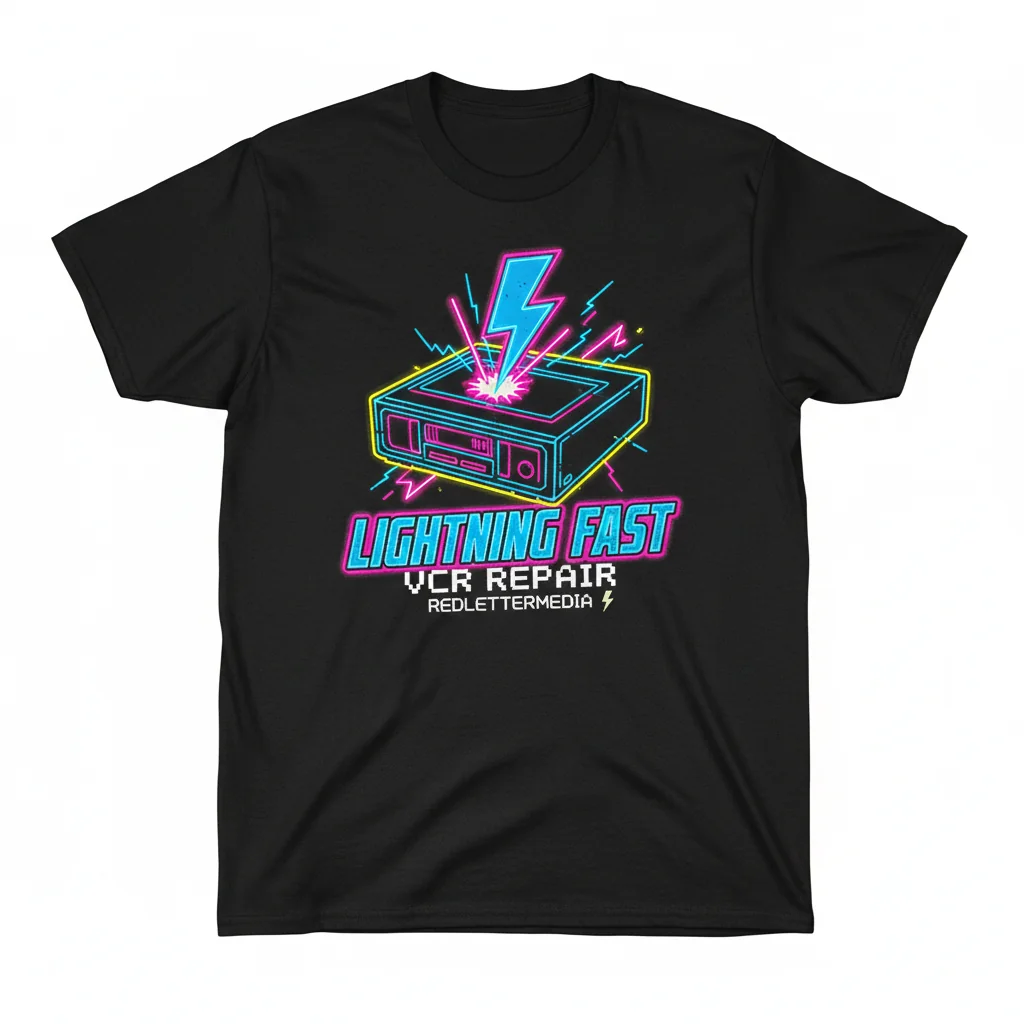 Lightning Fast VCR Repair T-Shirt | Redlettermedia Fan Merch Graphic Tee