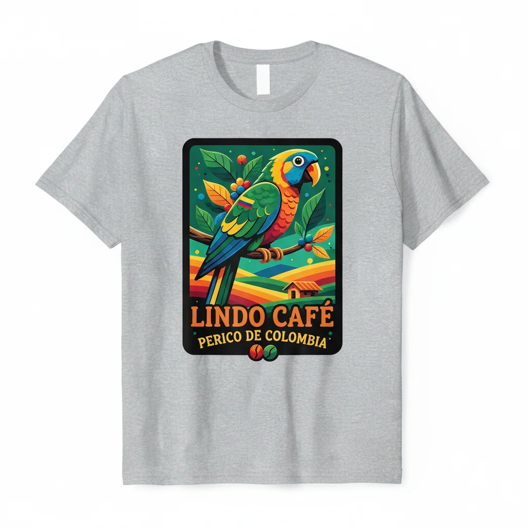 Lindo Cafe Perico de Colombia T-Shirt - Premium Colombian Coffee Graphic Tee