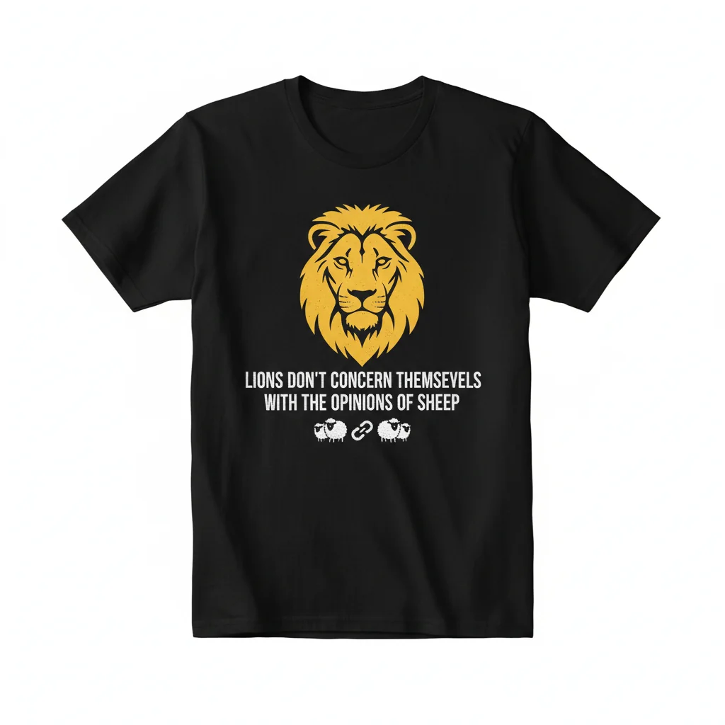 Unisex 'Lions Don't Concern Themselves With The Opinions Of Sheep' Quote Essential T-Shirt – Durable & Fade-Resistant