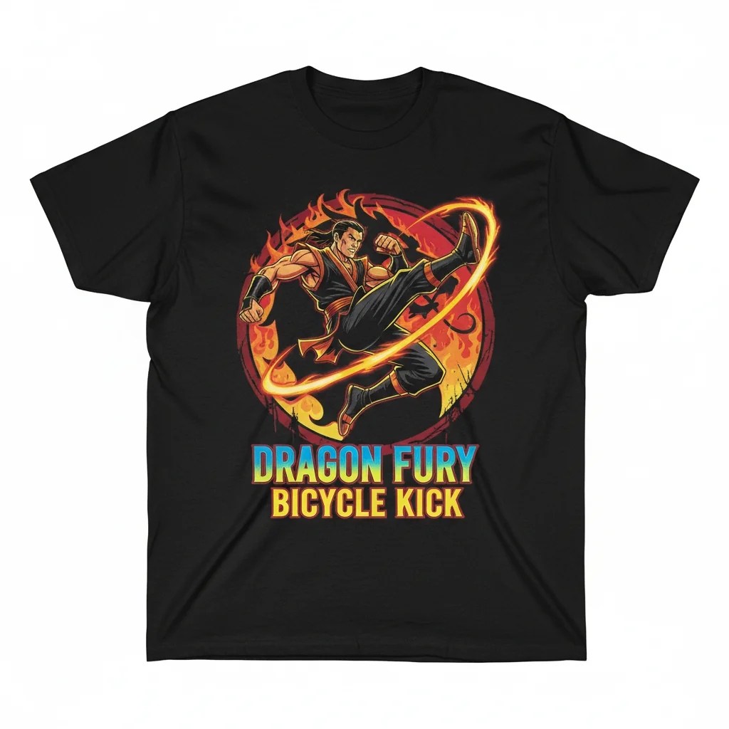 Unleash the Dragon: The Liu Kang Bicycle Kick Tee