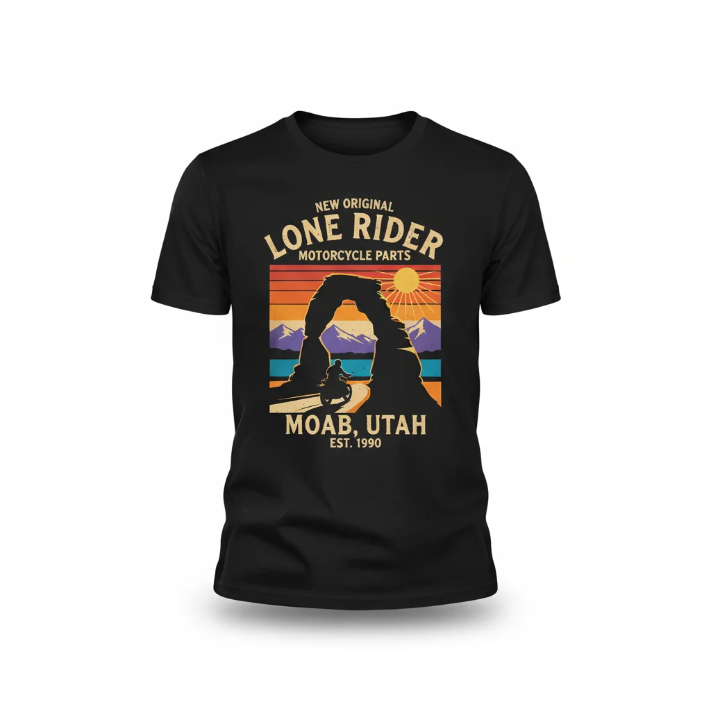 Lone Rider Moab Utah Adventure Tee - Ultimate Durability & Comfort