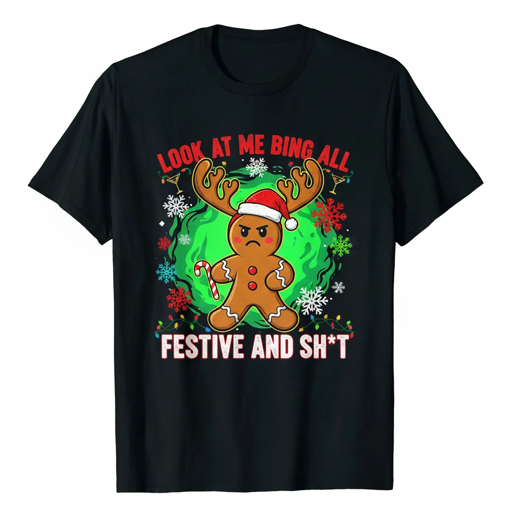 Festive & Funny Christmas Pajama Shirt - Durable Comfort, Vibrant Print