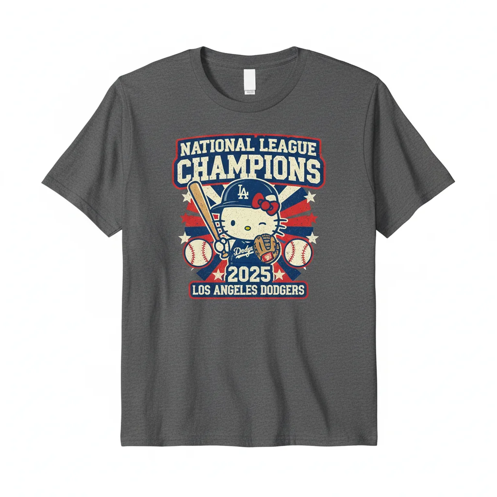 Dodgers x Hello Kitty 2025 NLCS Champions T-Shirt
