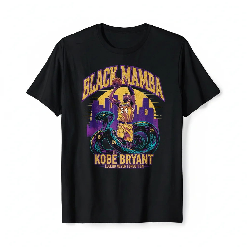 Black Mamba Legacy: Kobe Bryant Los Angeles Lakers Tribute Shirt