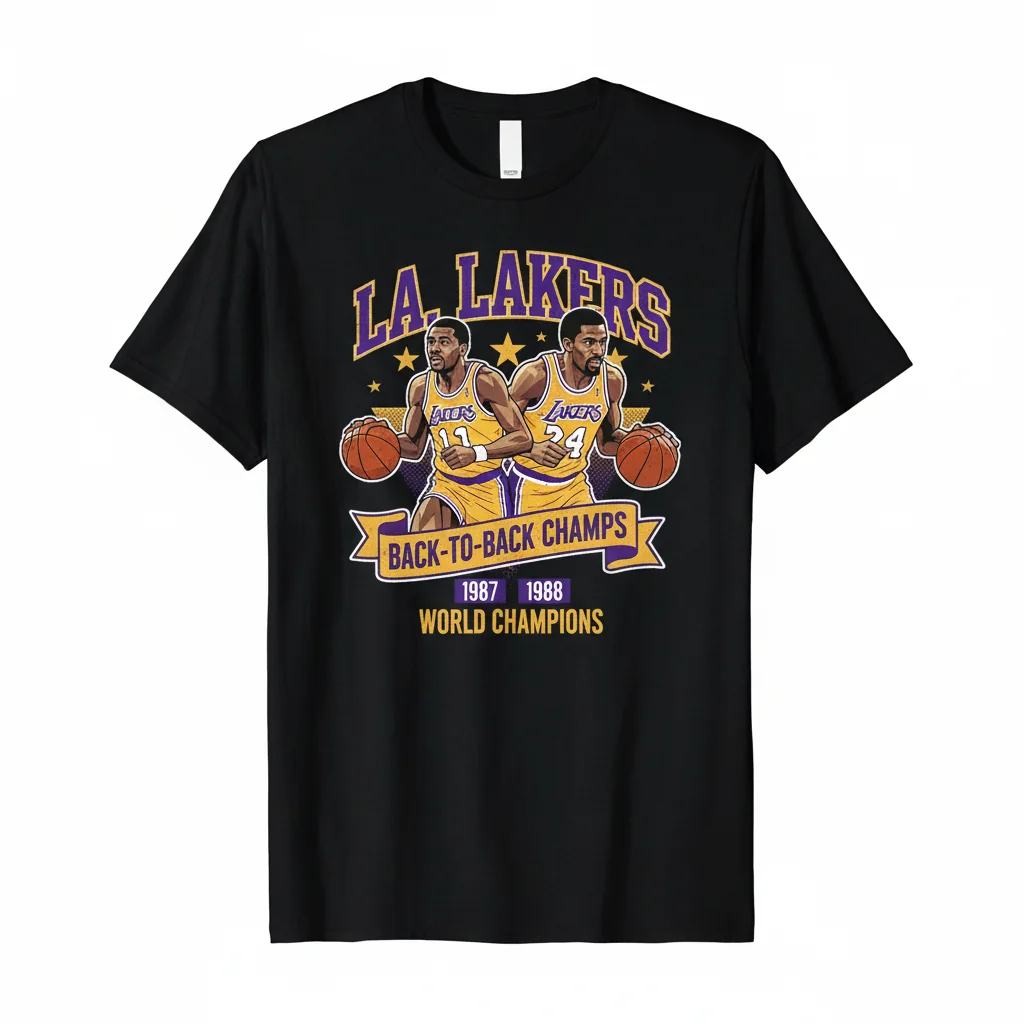 Vintage Los Angeles Lakers Back-to-Back 1987-1988 World Champs T-Shirt