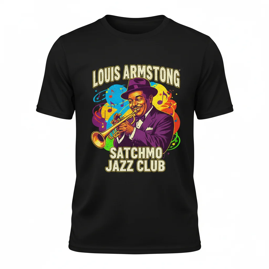 Louis Armstrong Tribute T-Shirt | Premium Pre-Shrunk Cotton, Fade-Resistant Print 1 Louis Armstrong Tribute T-Shirt | Premium Pre-Shrunk Cotton, Fade-Resistant Print