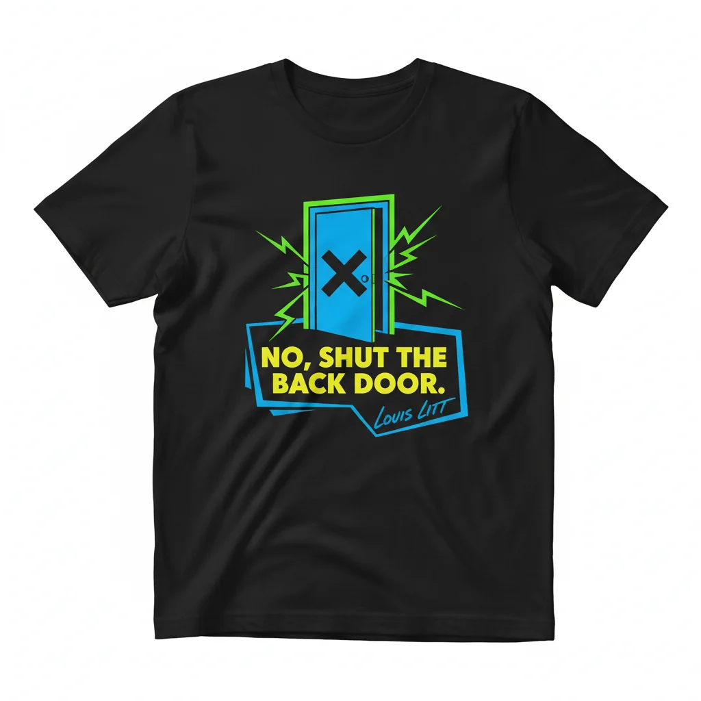 Embrace Your Inner Louis Litt: "No, Shut The Back Door" Essential Tee 1 Embrace Your Inner Louis Litt: "No, Shut The Back Door" Essential Tee