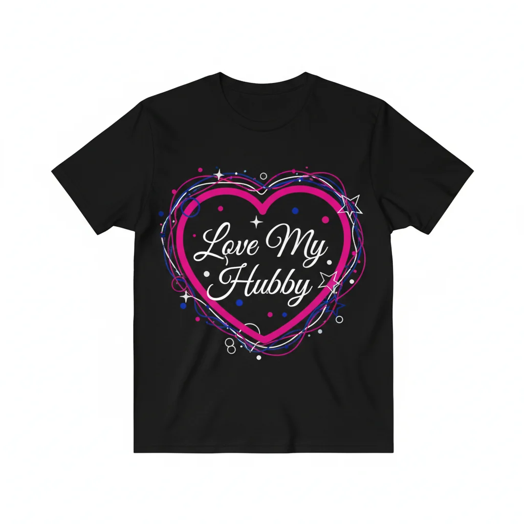 Durable & Romantic 'Love My Hubby' Cursive Essential T-Shirt – Fade-Resistant Valentine's Gift