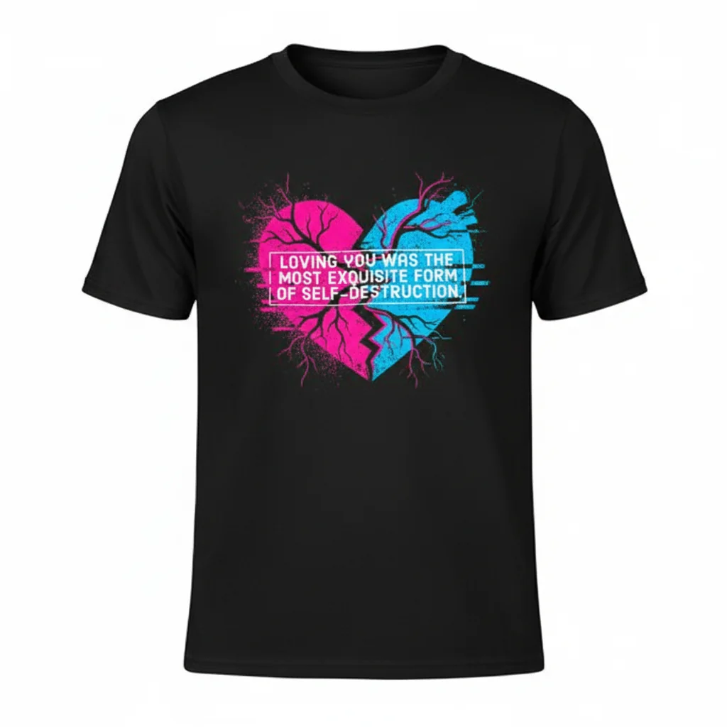 Camiseta Esencial "Loving you was the most exquisite form of self destruction" - 100% Algodón Ring-Spun