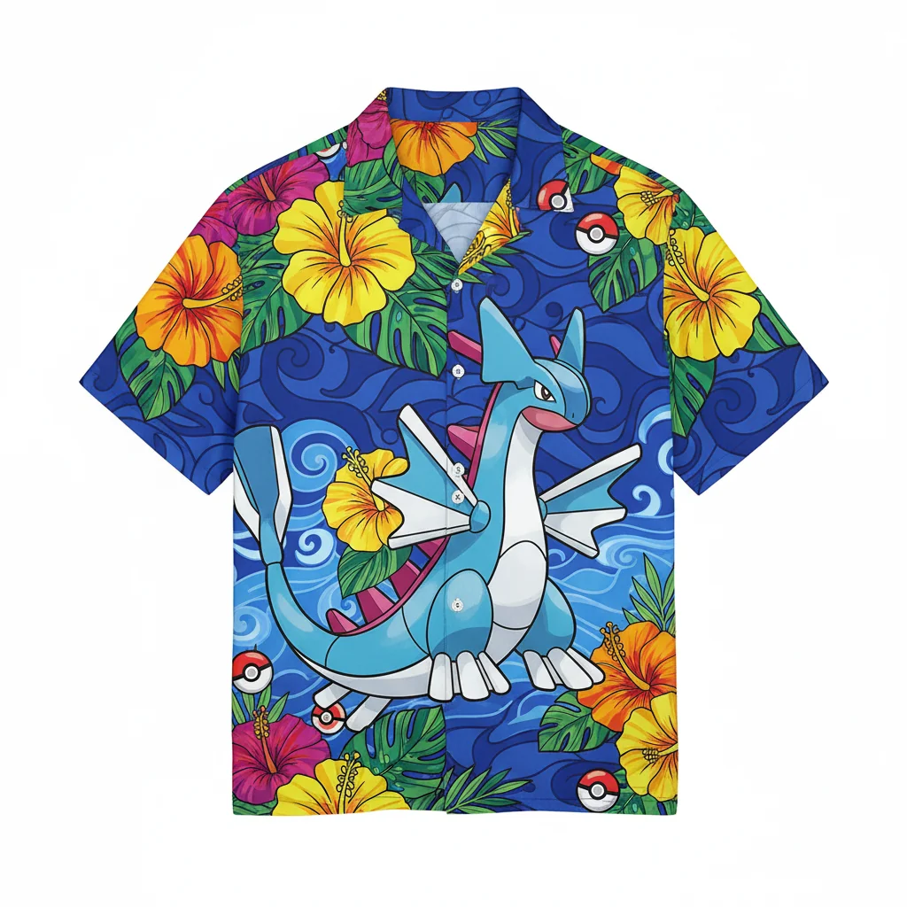 Lugia Pokémon Hawaiian Shirt - Tropical Anime Aloha Tee