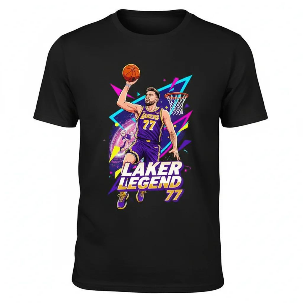Luka Doncic Lakers Anime Photo Tee: Where Hoops Meet Art
