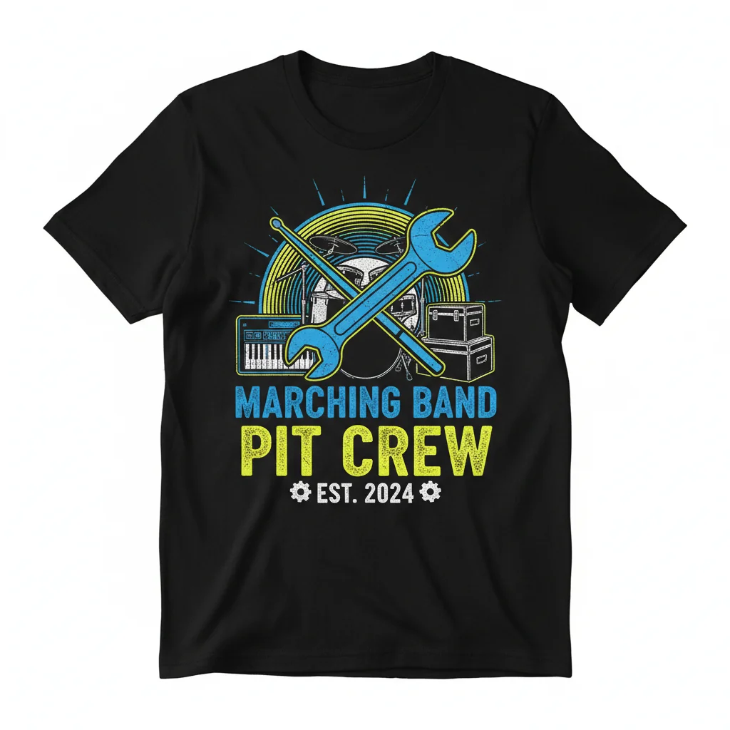 Marching Band Pit Crew T-Shirt | Front Ensemble Member Gift
