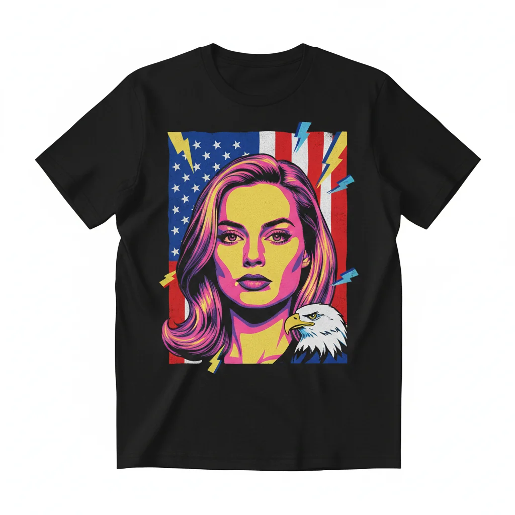 Margot Robbie American Flag Tee - Premium Unisex T-Shirt