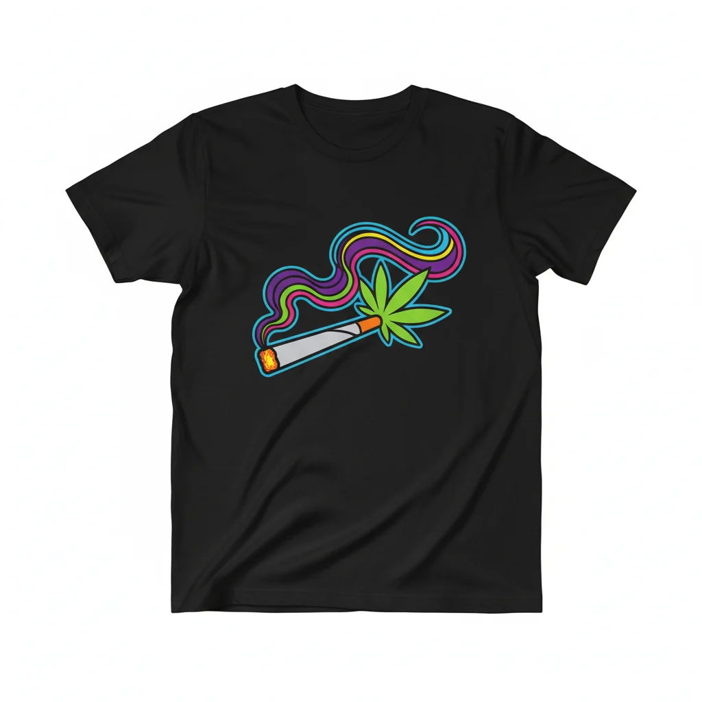 Cannabis Blunt Art Graphic Tee – Essential T-Shirt