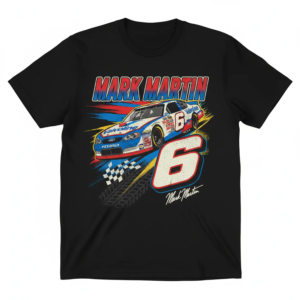 Mark Martin NASCAR Valvoline Racing Signature T-Shirt - Official Fan Apparel