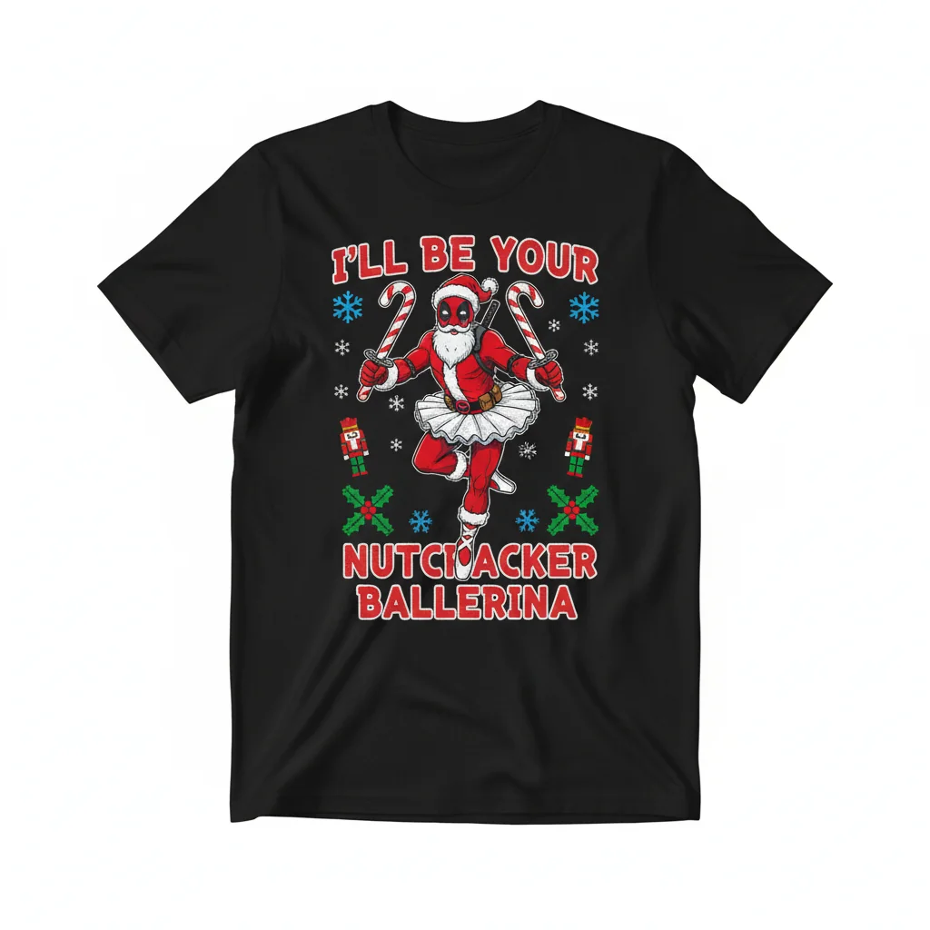Deadpool Santa Nutcracker Ballerina Tee