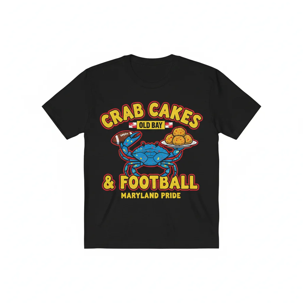 Terrapin Crab Cake & Old Bay Football Tee