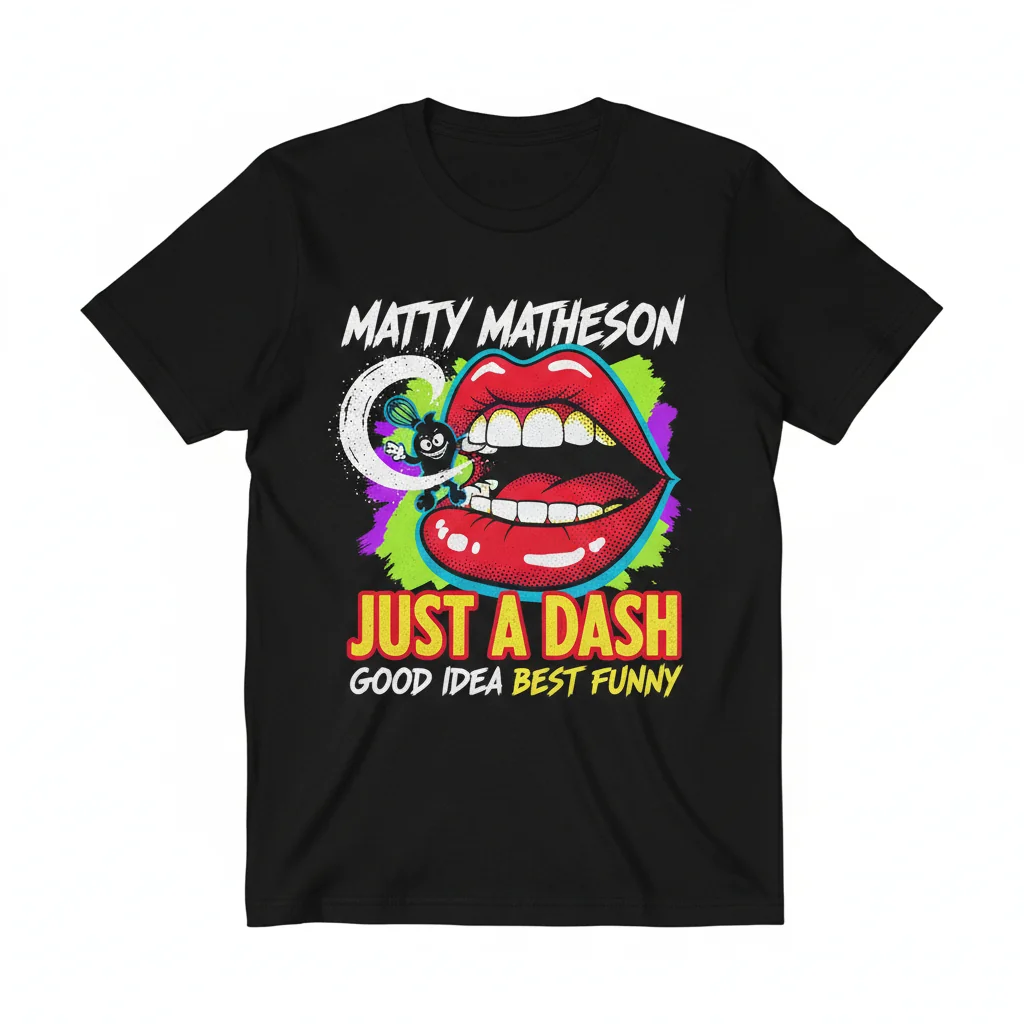Matty Matheson 'Just A Dash' Lips Art T-Shirt | Unisex Crewneck Fan Merch
