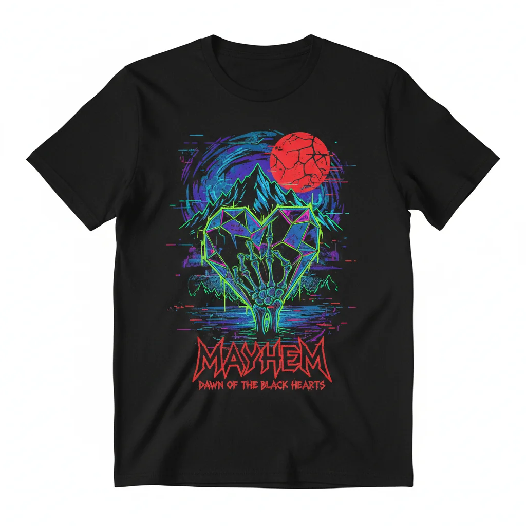 Mayhem 'Dawn of The Black Hearts' T-Shirt | Official Black Metal Band Merch | Graphic Tee 1 Mayhem 'Dawn of The Black Hearts' T-Shirt | Official Black Metal Band Merch | Graphic Tee