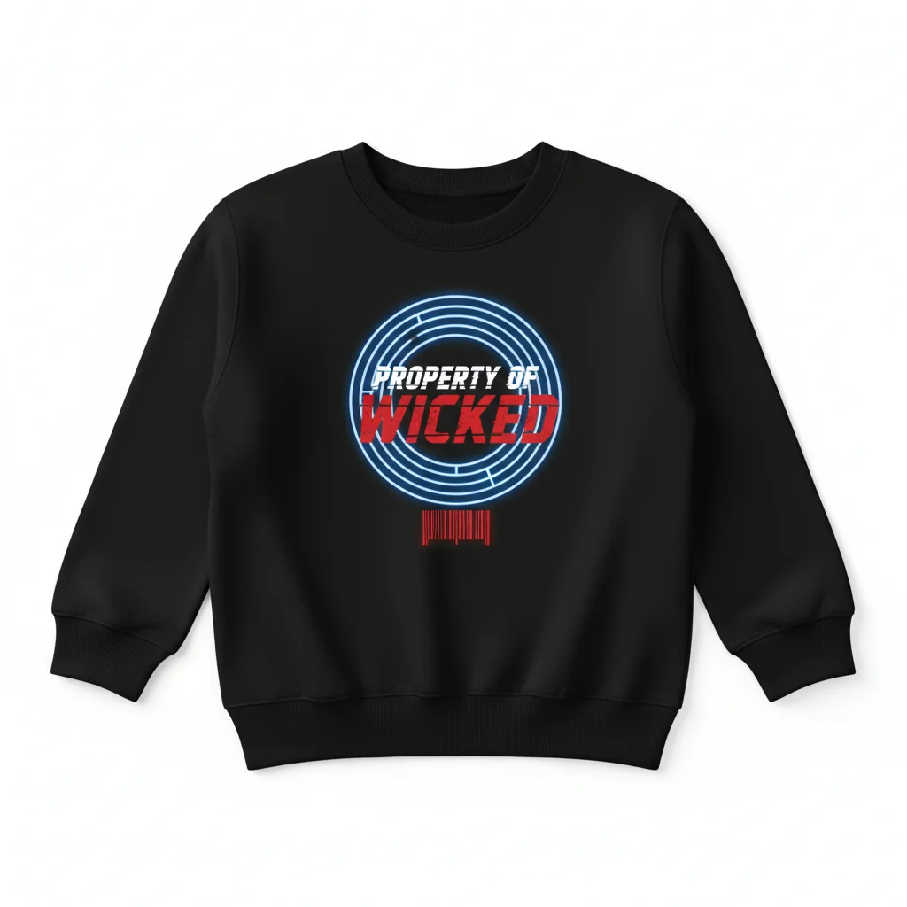 Kids' Black Maze Runner Property Of Wicked Crewneck Sweatshirt - Size 4T