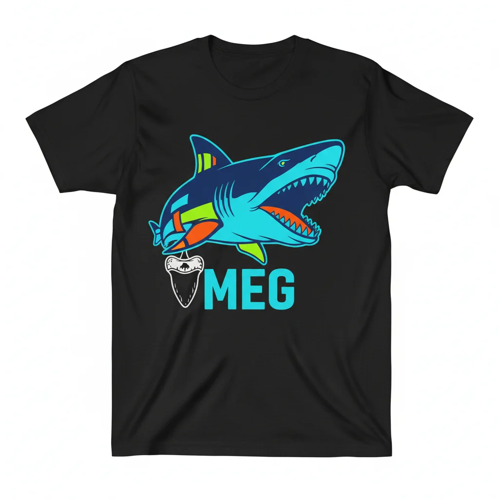 The Megalodon | Hand-Drawn Shark Art T-Shirt