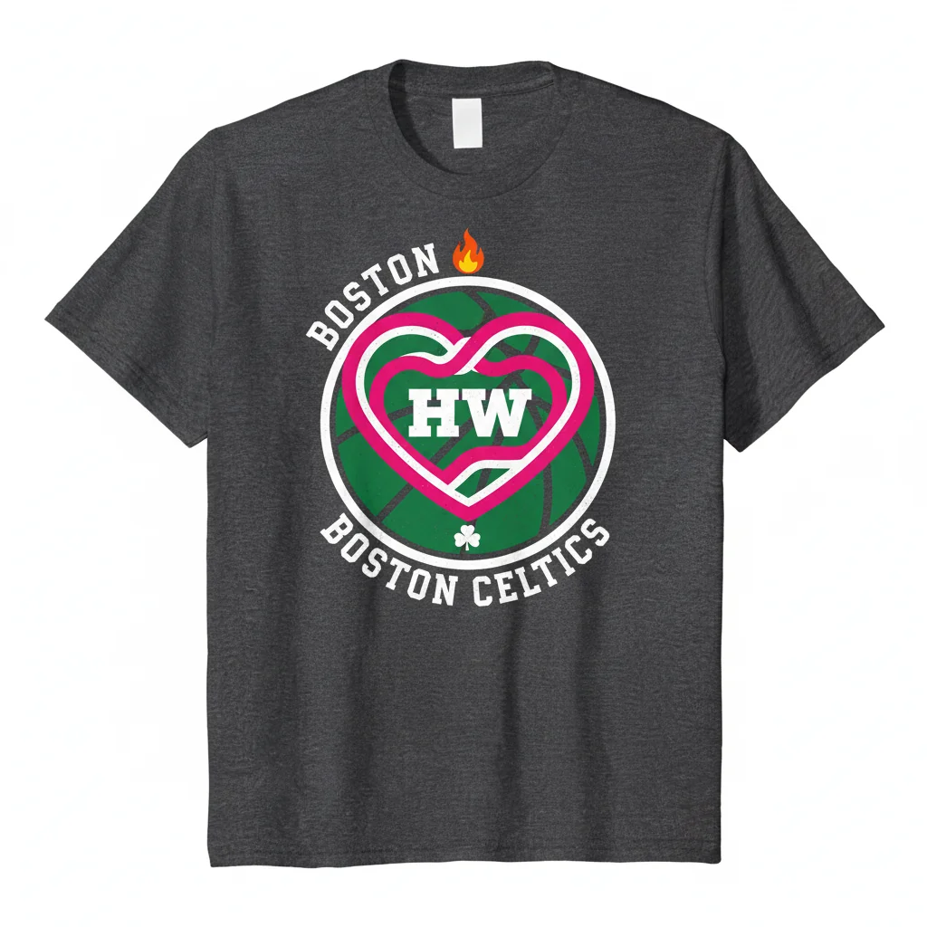 Boston Celtics Memorial Heather Heart Shirt – Basketball Fan Tribute