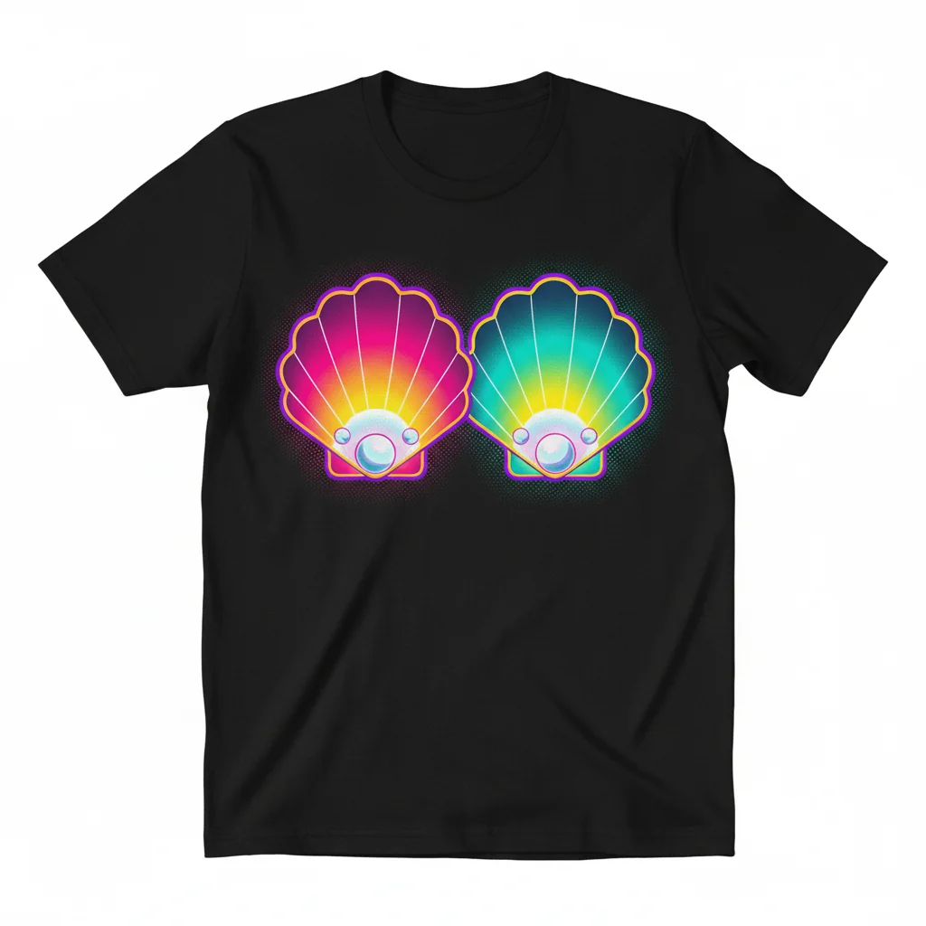 Dreamer's Ocean Embrace: Mermaid Shell Art Essential Tee