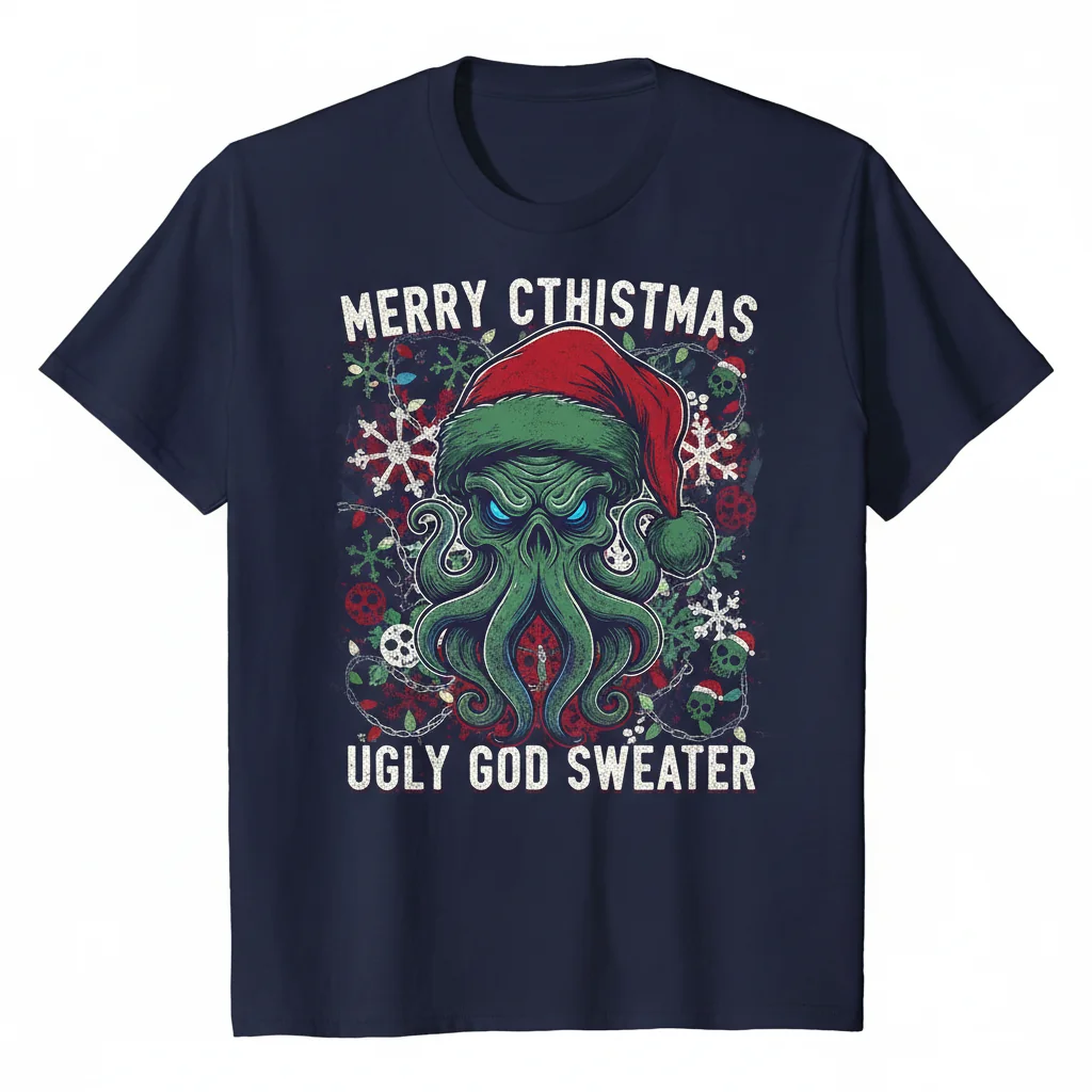 Cthulhu "Merry Cthistmas" Essential Tee