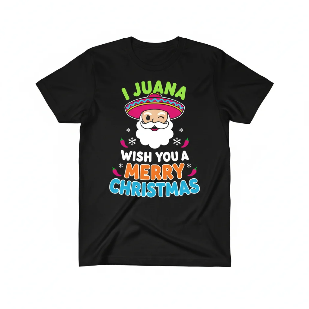 Playful Mexican Meme Santa Claus 'I Juanna Wish You A Merry Christmas' Essential T-Shirt – Durable, Vibrant & Ultra-Comfortable