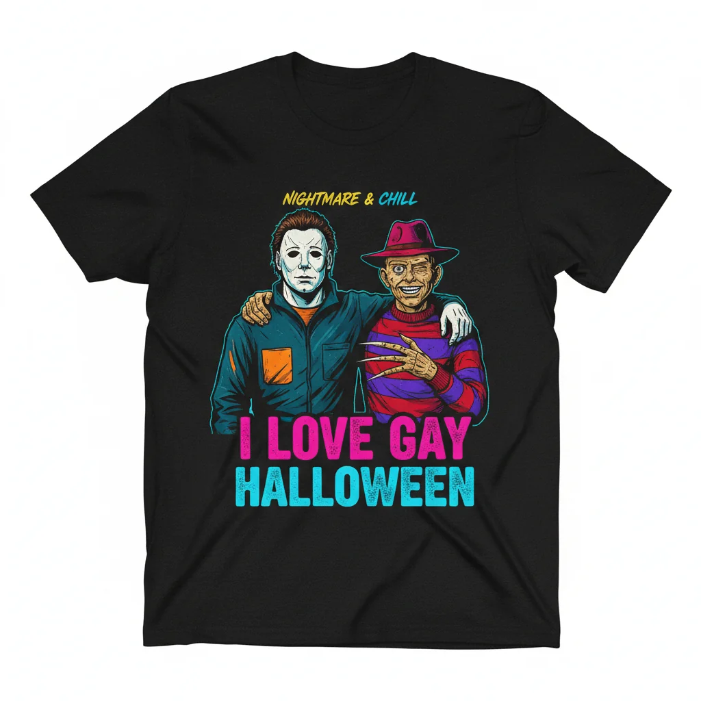 Queer Horror Icons Tee | Michael Myers & Freddy Krueger Pride Shirt