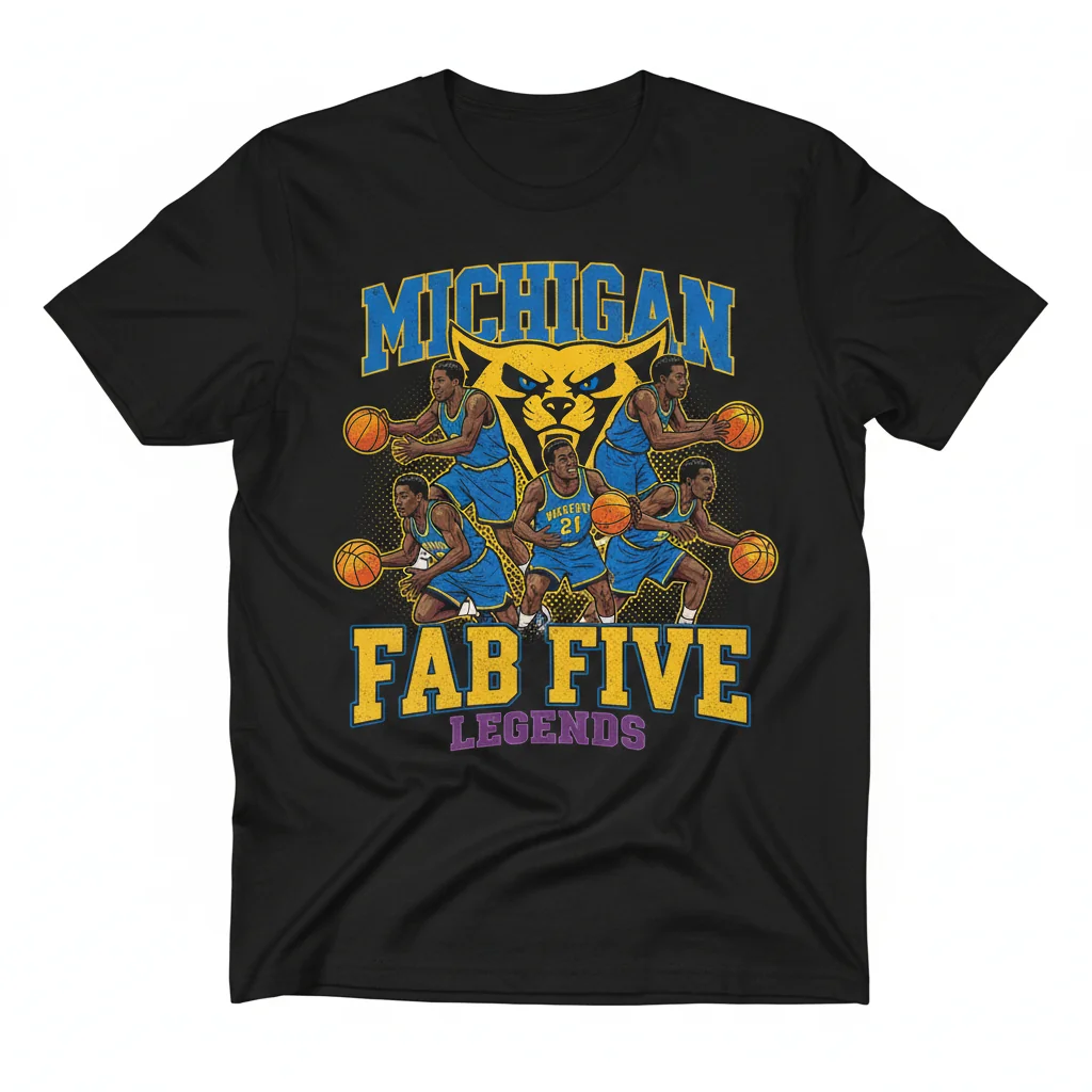 Michigan Wolverines Fab Five: Wear the Legend Essential T-Shirt 1 Michigan Wolverines Fab Five: Wear the Legend Essential T-Shirt