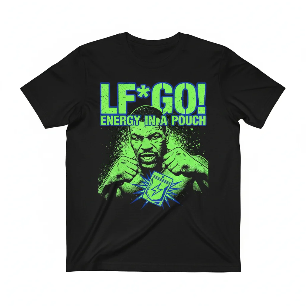 Mike Tyson LFGO Energy Pouch Graphic T-Shirt | Premium Ring-Spun Cotton Tee