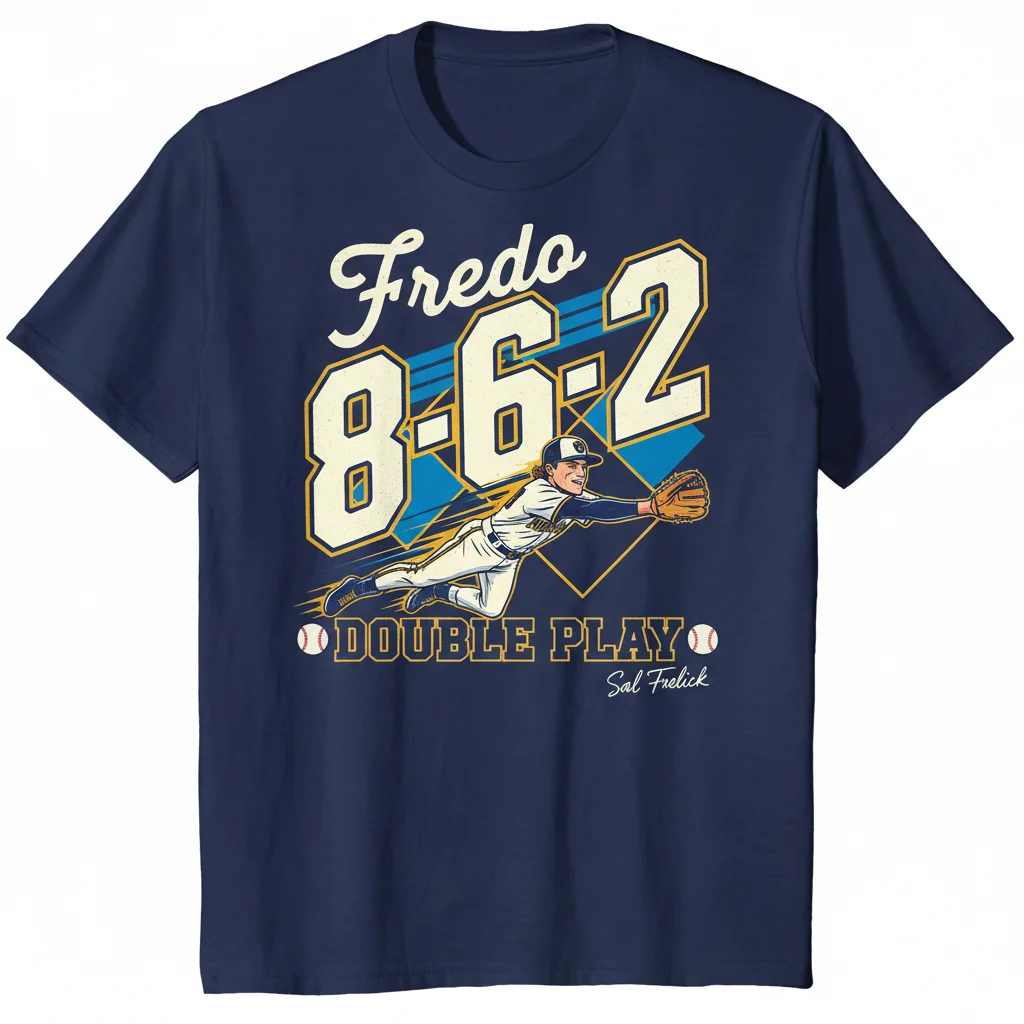 Sal Frelick Milwaukee Brewers 8-6-2 Double Play Signature T-Shirt
