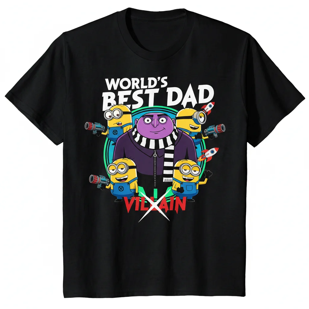 Minions Gru World's Best Dad Villain Father's Day T-Shirt