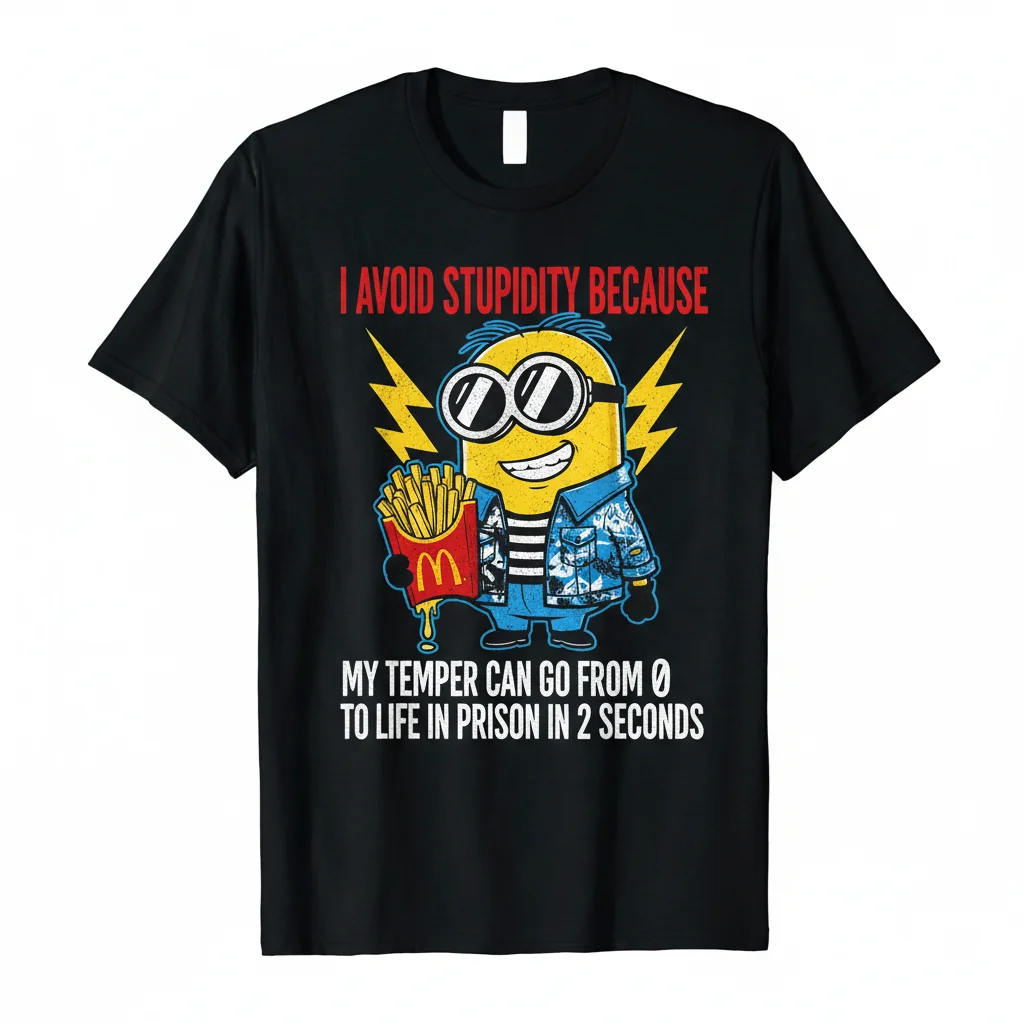 Minions 'I Avoid Stupidity' Quote T-Shirt | Funny Temper Tee
