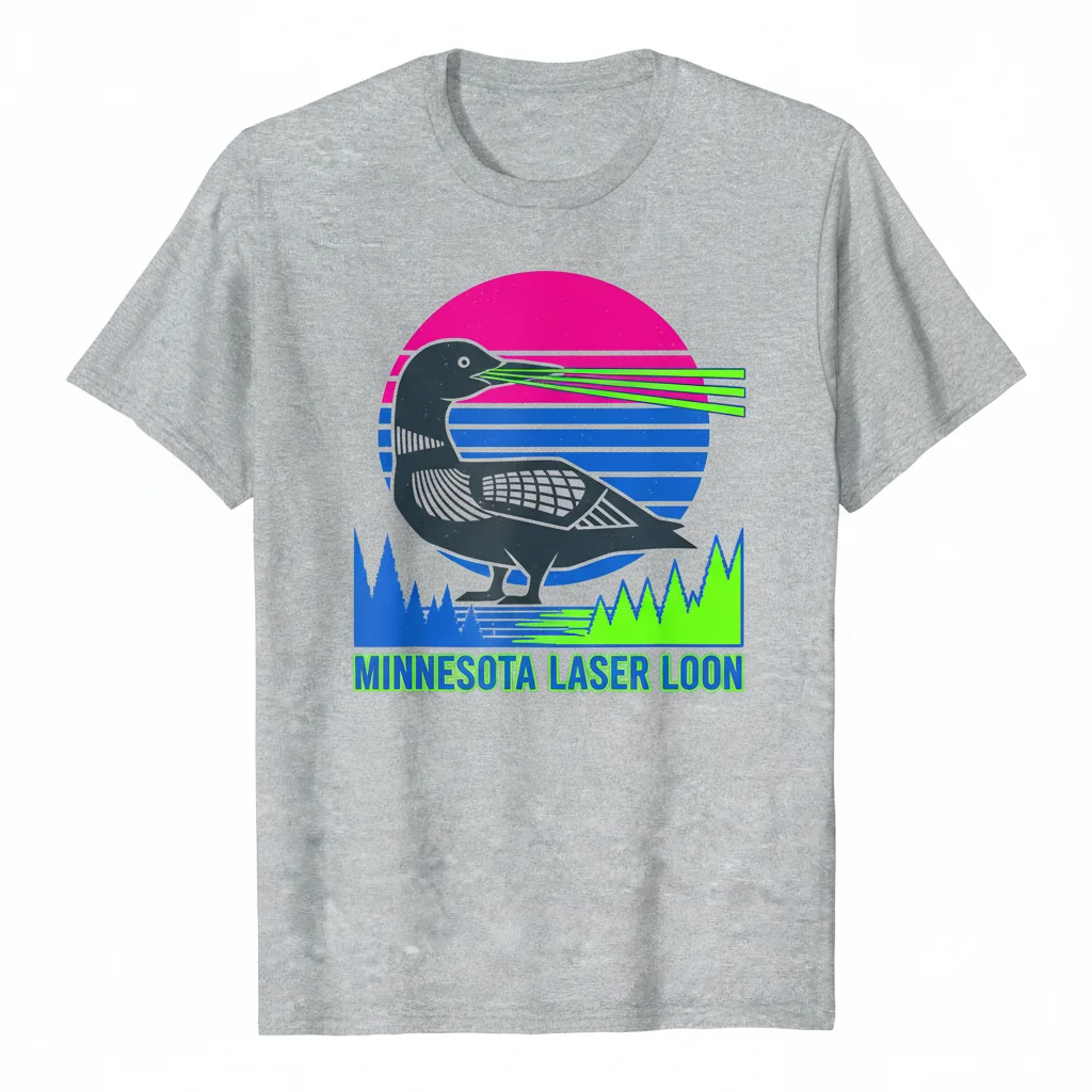 Camiseta Esencial de Loon Grabado con Láser de Minnesota - Algodón Peinado Anillado para Hombres y Mujeres