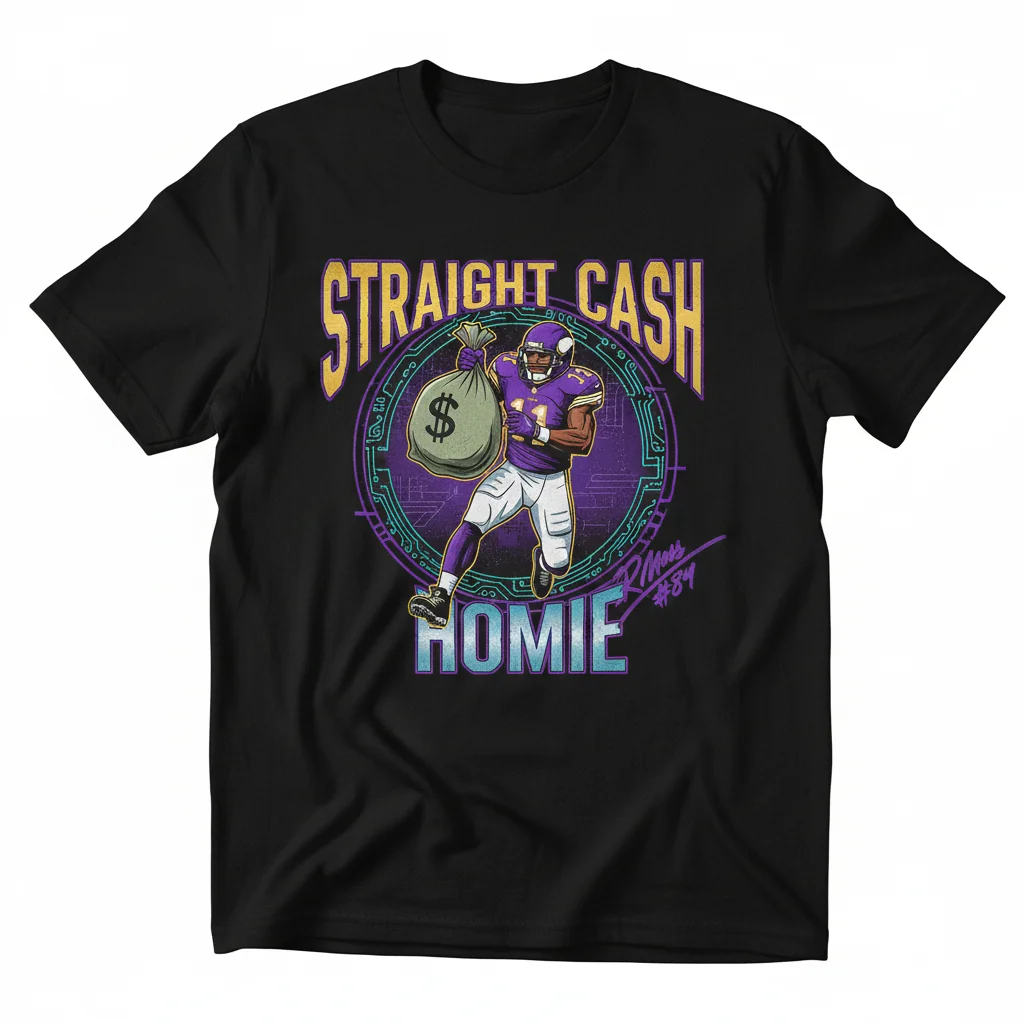 Randy Moss Minnesota Vikings 'Straight Cash Homie' Signature T-Shirt - Premium Cotton NFL Fan Apparel