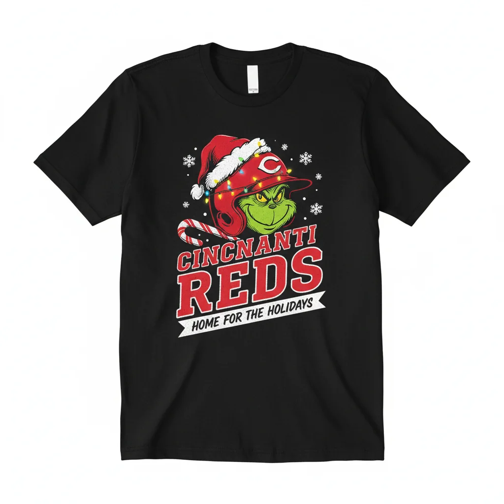 Reds Grinch Holiday Helmets: A Festive Fan Art Tee