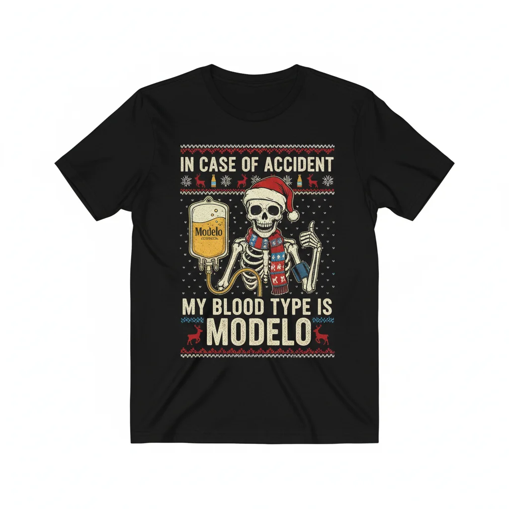 Suéter Feo de Navidad "Mi Tipo de Sangre es Modelo" - Modelo Beer